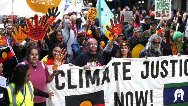 The rally is one of hundreds being held around the world in the lead up to the United Nations climate change conference in Paris next week.