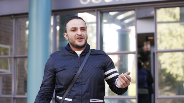 Tarek Assaad, brother of dead crime figure Hamad Assaad, arrives at the Burwood Local Court.