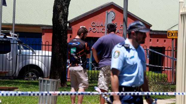 Quakers Hill police station was locked down following the shooting.