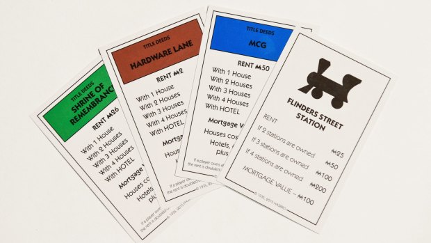 The Title Deed cards for Melbourne Monopoly. 
