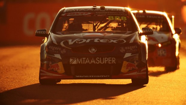 Craig Lowndes in action in his Triple Eight Holden Commodore.