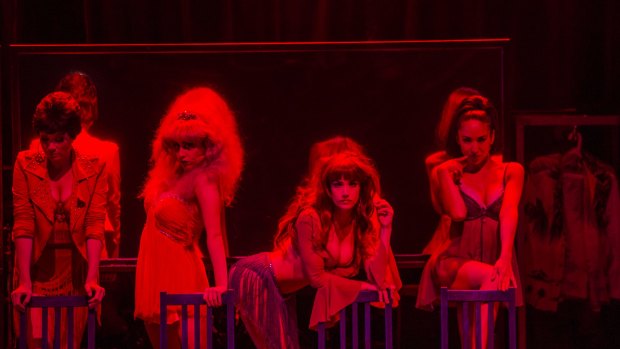 Debra Krizak, Francesca O'Donnell, Samantha Leigh Dodemaide and Rowena Vilar, part of the <i>Sweet Charity</i> cast.