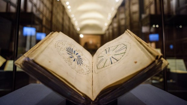 The pages of the Voynich manuscript are adorned with bizarre and colourful illustrations.