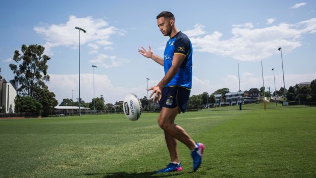 Football focus: Eels player Corey Norman at the club's training ground in North Parramatta this week.