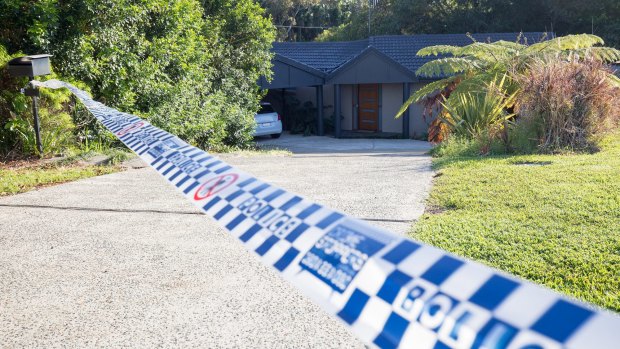 The house in Magnolia Place, Port Macquarie, where a woman was stabbed by a man who was later shot dead by police following a pursuit.