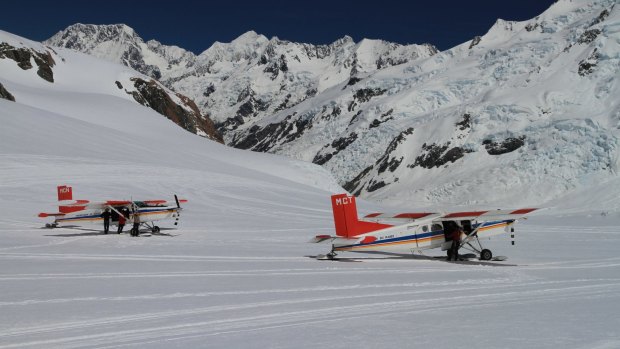 In 1955, tourism pioneer Sir Henry Wigley successfully landed a plane on the Tasman glacier. Over 60 years later, Mount Cook Glacier Guiding has started offering the skiplane option again. 