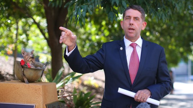 Queensland Health Minister Cameron Dick launches Bandages and Battlefields at the Royal Brisbane and Women's Hospital.