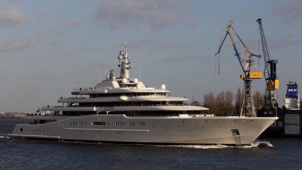 Hop aboard Roman Abramovich's 'Eclipse', an $800 million 528-foot craft with 70 crew and 24 guest rooms, two helipads and a mini submarine.