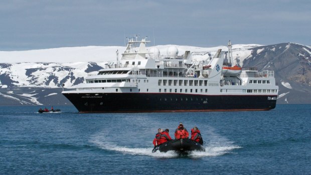 A Zodiac excursion in Antarctica with Silver Explorer.