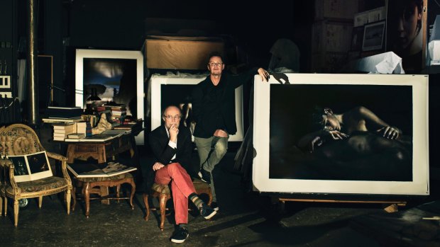 Bill Henson and Richard Tognetti in the artist's stuio.
