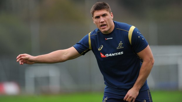 Sean McMahon at a training session in Cardiff.