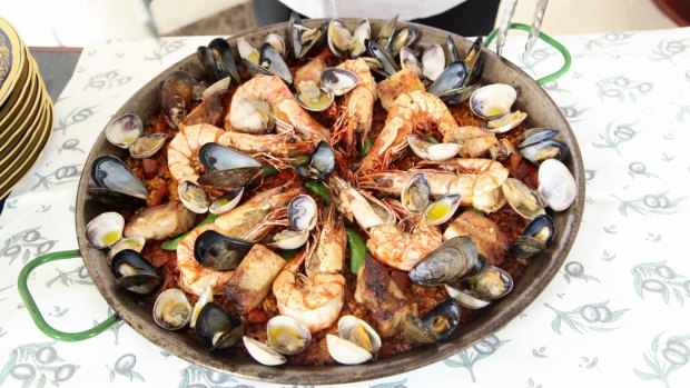 Signature paella at La Paloma in Macau.