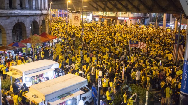 Bersih protesters in Kuala Lumpur at the weekend. 