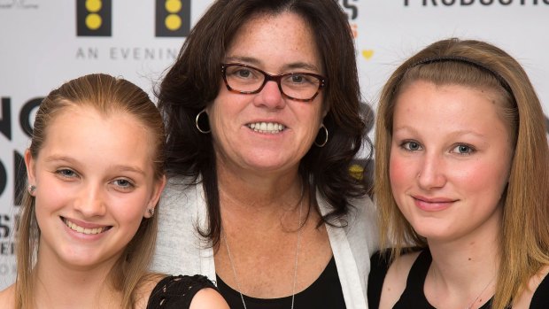 Rosie O'Donnell with daughters, (L-R) Vivienne Rose O'Donnell  and Chelsea Belle O'Donnell.