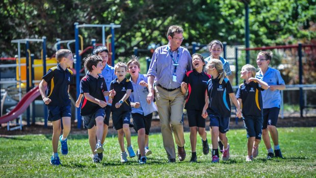 Emmaus School Principal Erik Hofsink and students have enjoyed great Naplan results this year. "We're a really happy little school in leafy old Dickson."