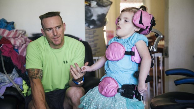 Trevor Dell with 3-year-old daughter Abbey who suffers a rare genetic disorder CDKL5.

