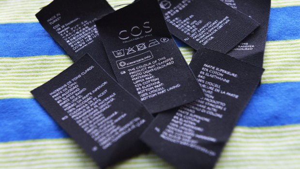 Seven pages of clothing care information from one dress.