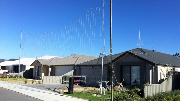 Poles erected outside the property prompted Shire concern.