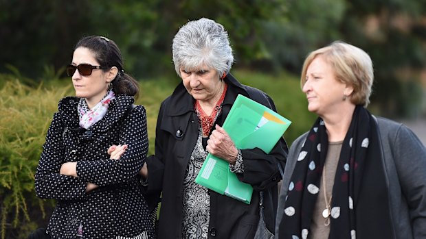 Lucina Boldi, centre, at the NSW Supreme Court in Darlinghurst on Wednesday.