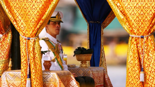 Thai Crown Prince Vajiralongkorn on the Royal Barge in 2007.