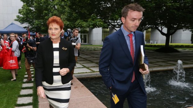Senator Pauline Hanson and her increasingly powerful chief of staff James Ashby.