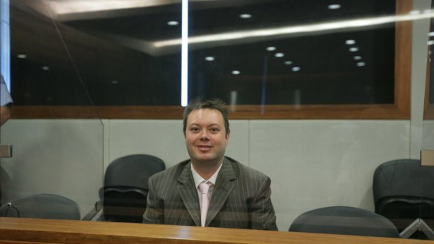 Carl Williams in the Melbourne County Court in May, 2007, when he was sentenced to life with a minimum term of 35 years over the murders of gangland patriarch Lewis Moran, his son Jason Moran and another underworld figure, Mark Mallia. 