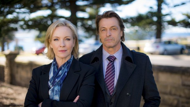 Rebecca Gibney, with Peter O'Brien, in <i>Winter</i>.