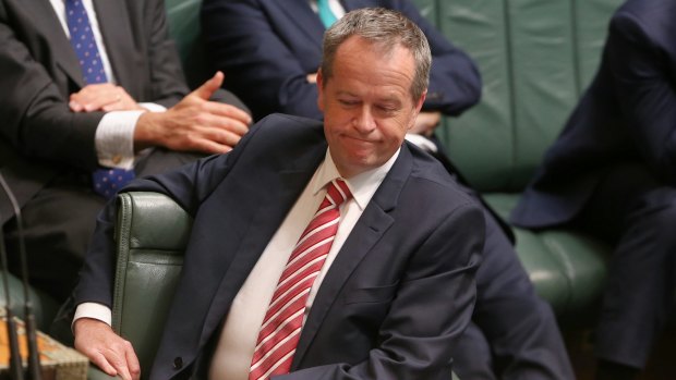 Opposition Leader Bill Shorten during question time at Parliament House in Canberra. 