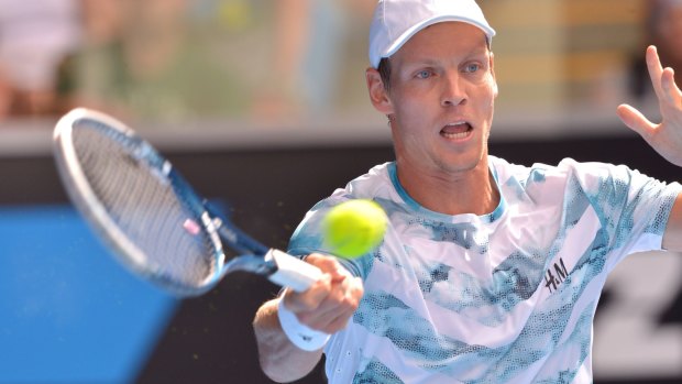 Tomas Berdych in action against Bernard Tomic.