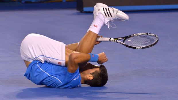 Down but not out: Novak Djokovic.