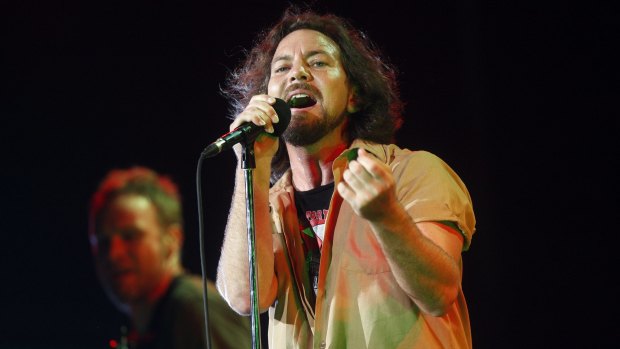 Eddie Vedder in concert with Pearl Jam in Melbourne in 2009.