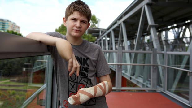 Michael Boggan, 15, from Ipswich, suffered horrific injuries to both of his hands after being thrown a home-made bomb.