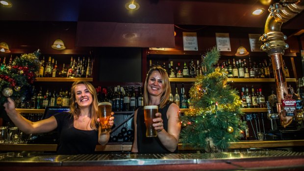 16 bar staff, inculding Lydia and Emma, will be on hand on Christmas eve to keep punters well watered.