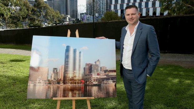  Salta Properties managing director Sam Tarascio  at the Docklands site which will become a hotel and apartment block. 