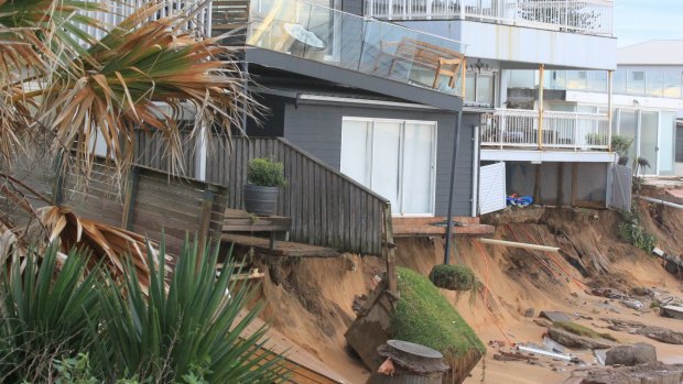 Tony Cagorski's house teeters on the edge on Collaroy Beach.
