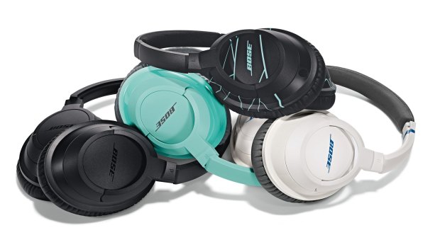 Stylish: White, mint and two-tone fracture pattern designs mark new territory for Bose around-ear headphones.