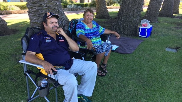 Doreen Nelson - with son, Grant - hasn't missed an Australia Day celebration for 30 years.
