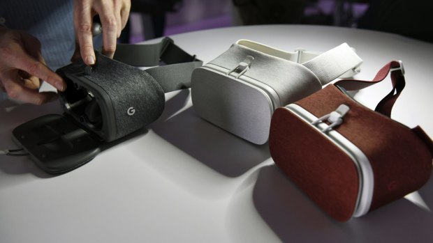 Google's recently unveiled Daydream View, which uses the new Pixel phone for VR experiences.