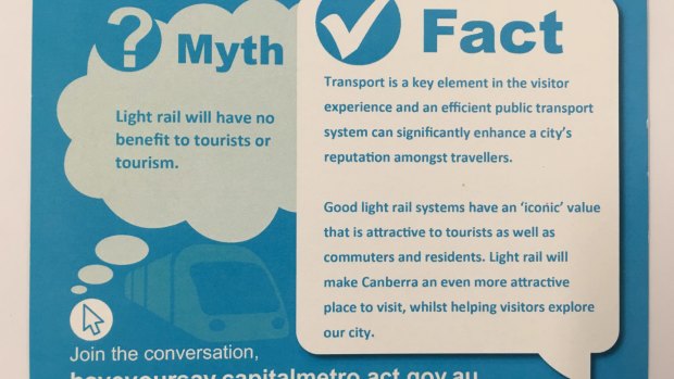 Myth buster postcards had to be pulped after intervention from the ACT Electoral commissioner.