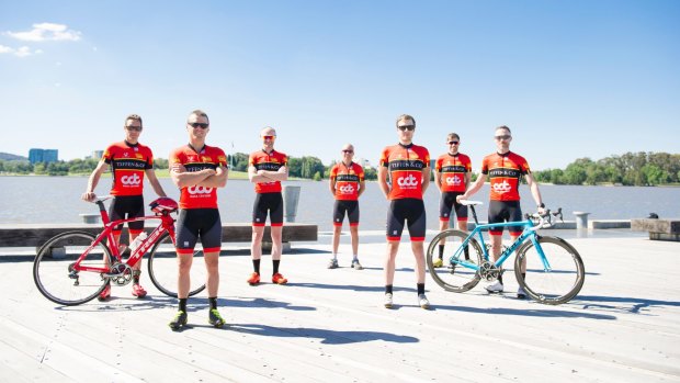 Local cycling team, Matt Rizzuto, Dan McNamara, Michael Tolhurst, Stephen Isbel, Alastair Loutit, Andrew Lake and Ben Carmody will race in the inaugural L'Etape Australia against Tour de France Winner Chris Froome. 