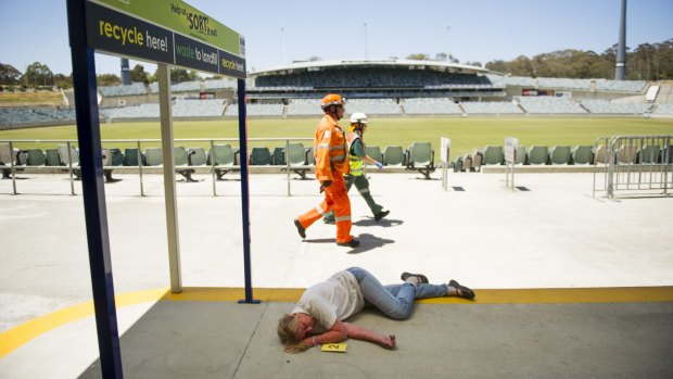 ACT Government put members of Emergency Services to the test as it conducts an emergency preparedness exercise at Canberra Stadium. 