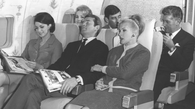 All aboard a Qantas Boeing 707 V-Jet in 1965.
