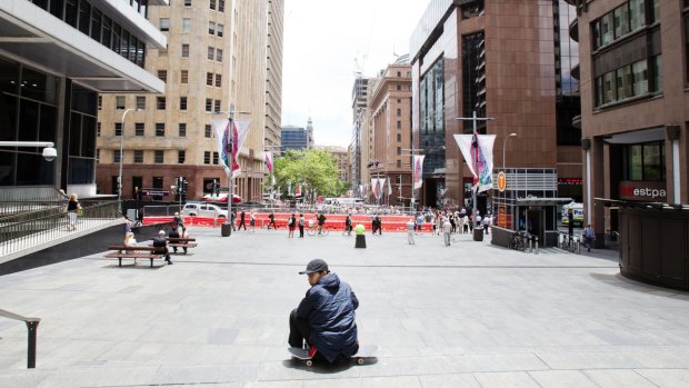 Ghost town: Martin Place in the days after the siege. 
