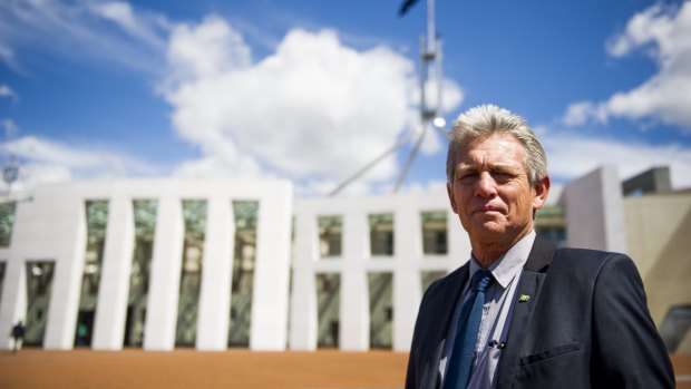 Norfolk Island regional councillor Lisle Snell during a lobbying visit to Canberra in 2014.