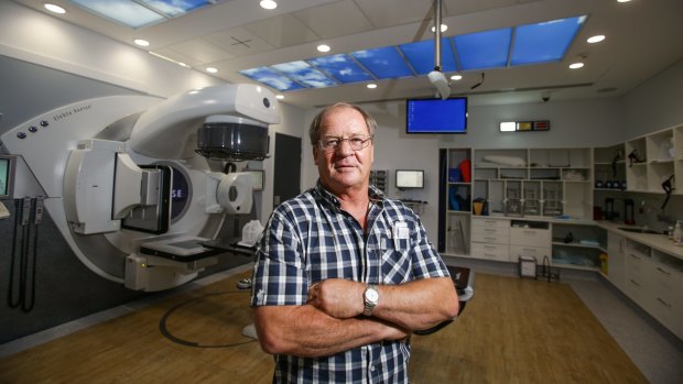 Tommy Raudnoukis inside the state of the art Coogee radiation bunker at Prince of Wales hospital