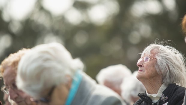 Hundreds of war widows attended a remembrance service on Sunday. 