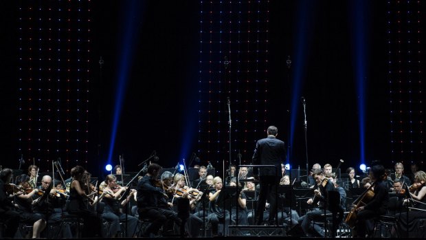 In the dark: The Sydney Symphony Orchestra.