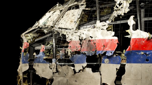 The reconstructed cockpit of MH17 at the presentation of the Dutch Safety Board's final report into the tragedy.