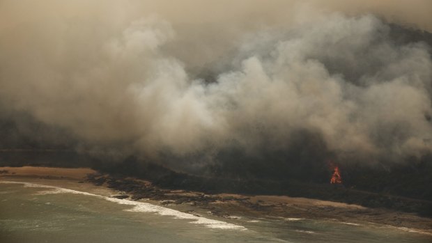 Fires burning near Wye River and Separation Creek on Christmas Day.