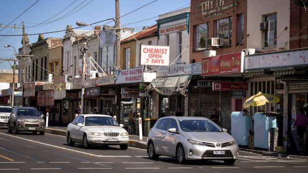 Shops along Victoria Street in north Richmond.